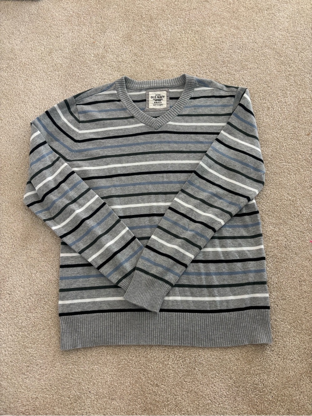 Vintage Old Navy Oversized Gray stripped sweater size small